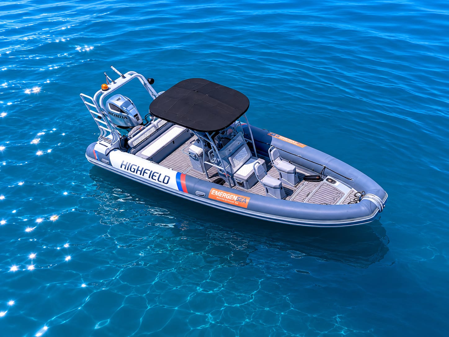 Fast transfer boat ready for departure